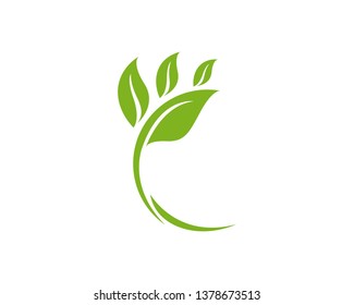Logos of green Tree leaf ecology nature element vector