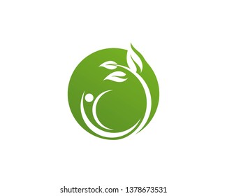 Logos of green Tree leaf ecology nature element vector