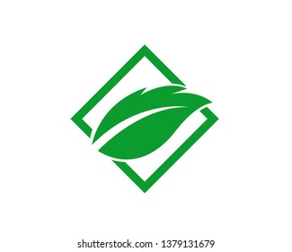 Logos of green Tree leaf ecology nature element vector