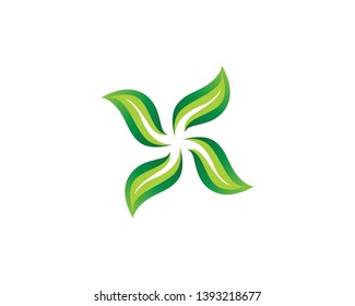 Logos of green Tree leaf ecology nature element vector
