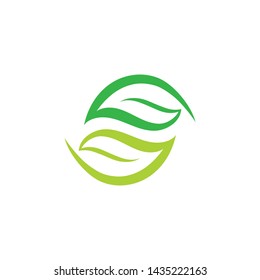 Logos of green Tree leaf ecology nature element vector