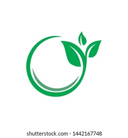 Logos of green Tree leaf ecology nature element vector