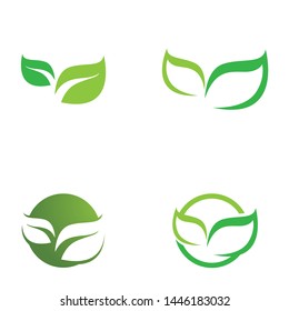 Logos of green Tree leaf ecology nature element vector