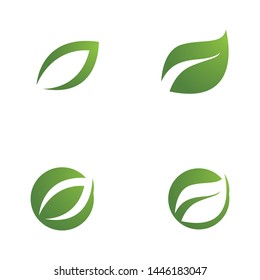Logos of green Tree leaf ecology nature element vector