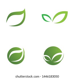 Logos of green Tree leaf ecology nature element vector