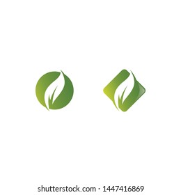 Logos of green Tree leaf ecology