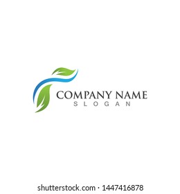Logos of green Tree leaf ecology