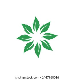 Logos of green Tree leaf ecology nature element vector