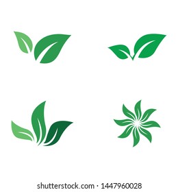 Logos of green Tree leaf ecology nature element vector