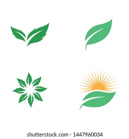 Logos of green Tree leaf ecology nature element vector