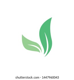 Logos of green Tree leaf ecology nature element vector