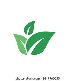 Logos of green Tree leaf ecology nature element vector