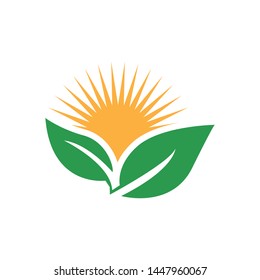 Logos of green Tree leaf ecology nature element vector