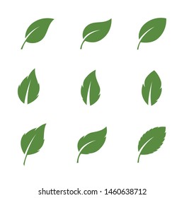 Logos of green Tree leaf ecology nature element vector
