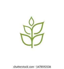 Logos of green Tree leaf ecology nature element vector
