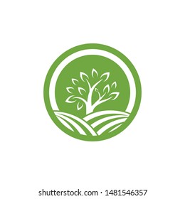 Logos of green Tree leaf ecology nature element vector