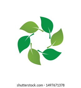 logos of green tree leaf ecology nature element vector