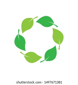 logos of green tree leaf ecology nature element vector