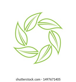 logos of green tree leaf ecology nature element vector