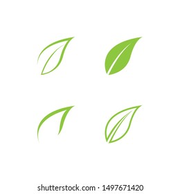 logos of green tree leaf ecology nature element vector