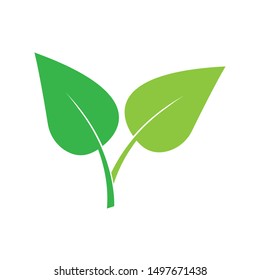logos of green tree leaf ecology nature element vector
