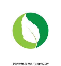 logos of green tree leaf ecology nature element vector