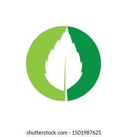 logos of green tree leaf ecology nature element vector