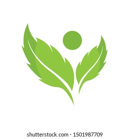 logos of green tree leaf ecology nature element vector