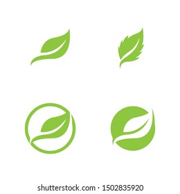 Logos of green Tree leaf ecology nature element vector