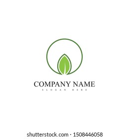Logos of green Tree leaf ecology nature element vector