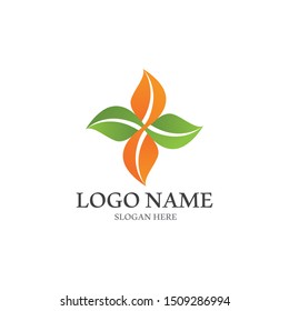 Logos of green Tree leaf ecology nature element vector
