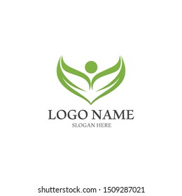 Logos of green Tree leaf ecology nature element vector