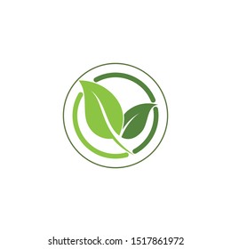 Logos of green Tree leaf ecology nature element vector
