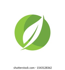 Logos of green Tree leaf ecology nature element vector