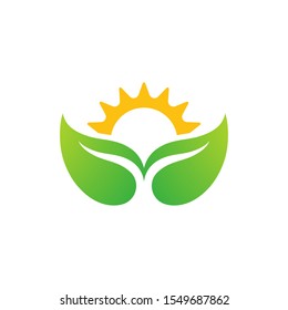 Logos of green Tree leaf ecology nature element vector