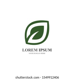 Logos of green Tree leaf ecology nature element vector
