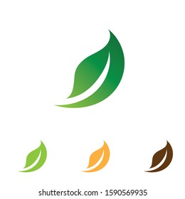 Logos of green Tree leaf ecology nature element vector