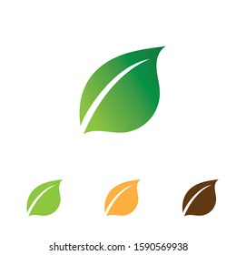 Logos of green Tree leaf ecology nature element vector