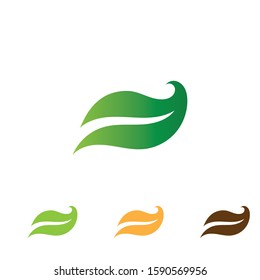 Logos of green Tree leaf ecology nature element vector