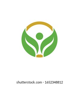 Logos of green Tree leaf ecology nature element vector