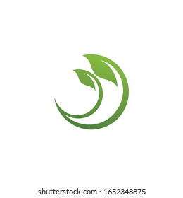Logos of green Tree leaf ecology nature element vector
