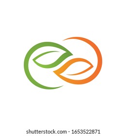 Logos of green Tree leaf ecology nature element vector