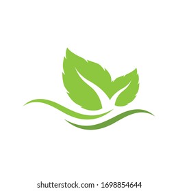 Logos of green Tree leaf ecology nature element vector