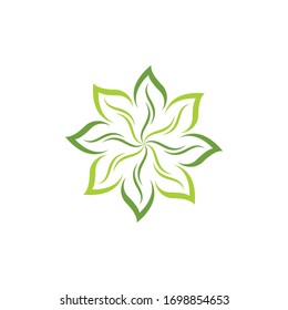 Logotipos de ecología de hoja verde elemento natural vectorial