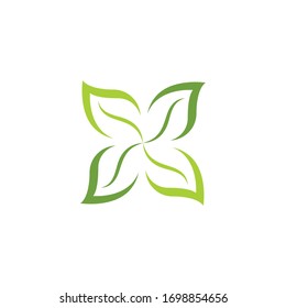 Logos of green Tree leaf ecology nature element vector