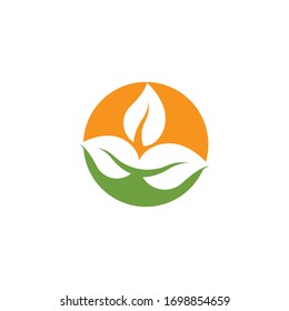 Logos of green Tree leaf ecology nature element vector