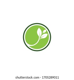 Logos of green Tree leaf ecology nature element vector