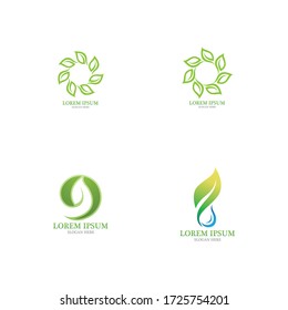 Logos von grünen Baumblättern Ökologie-Naturelement