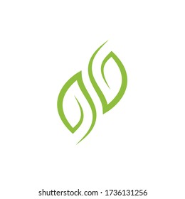 Logotipos de ecología de hoja de árbol verde elemento de naturaleza vector