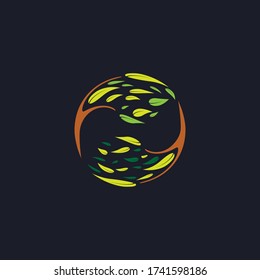 Logos green tree leaf ecology nature vectors template design